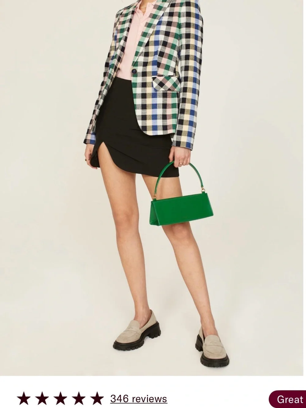 Veronica Beard Checked Single-Button Blazer in Pink, Blue, Green, Black